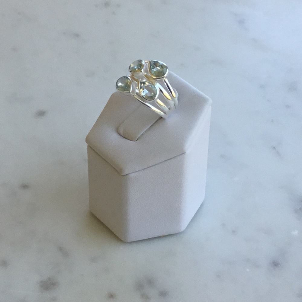Sterling Natural Blue Topaz Ring - Picture 4 of 15